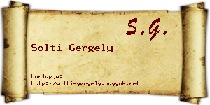 Solti Gergely névjegykártya